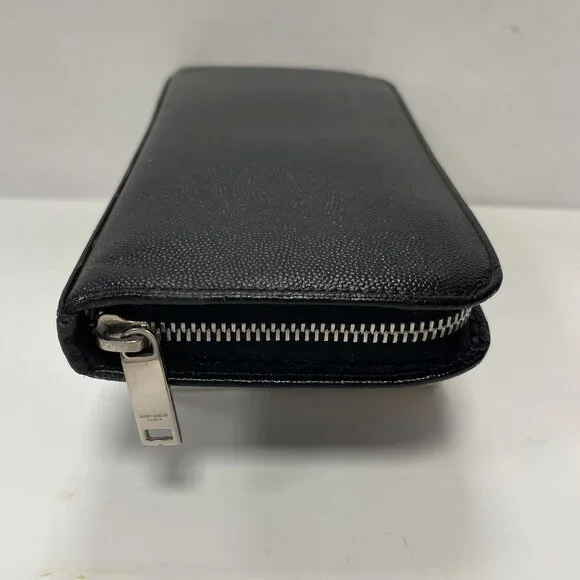 Saint Laurent 2021 Black Leather Continental Wallet - Preowned